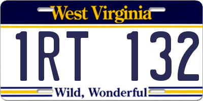 WV license plate 1RT132