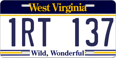 WV license plate 1RT137