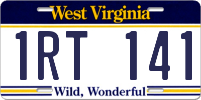 WV license plate 1RT141