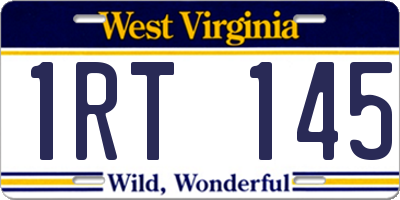 WV license plate 1RT145