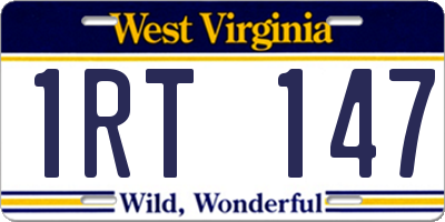 WV license plate 1RT147