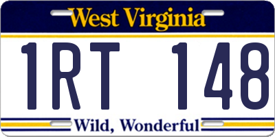 WV license plate 1RT148