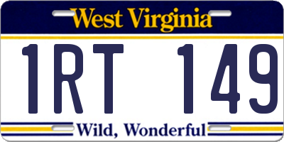 WV license plate 1RT149