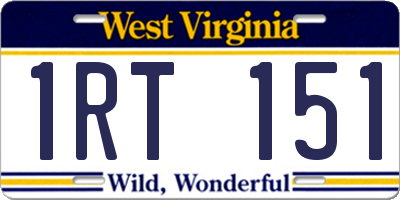 WV license plate 1RT151