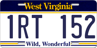 WV license plate 1RT152