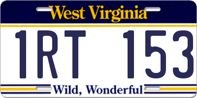 WV license plate 1RT153