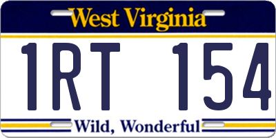 WV license plate 1RT154