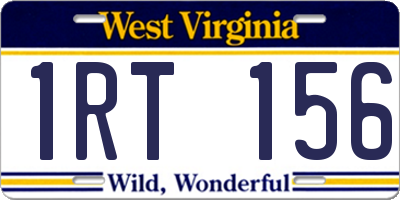 WV license plate 1RT156