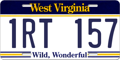 WV license plate 1RT157
