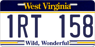 WV license plate 1RT158