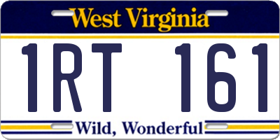 WV license plate 1RT161