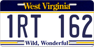 WV license plate 1RT162