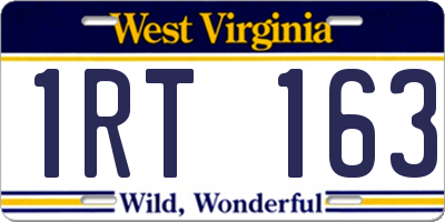 WV license plate 1RT163
