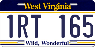 WV license plate 1RT165