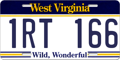 WV license plate 1RT166