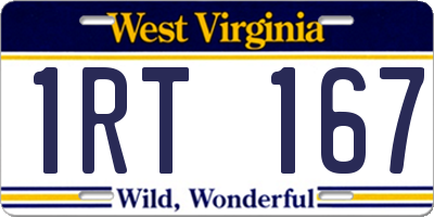 WV license plate 1RT167