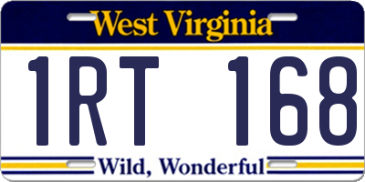 WV license plate 1RT168