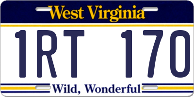 WV license plate 1RT170