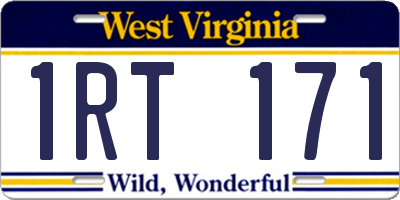 WV license plate 1RT171