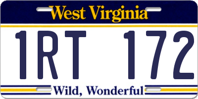 WV license plate 1RT172
