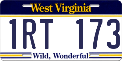 WV license plate 1RT173