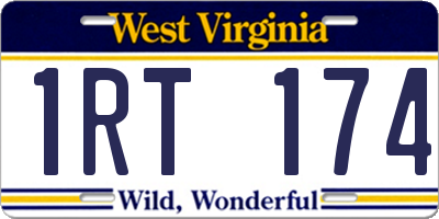 WV license plate 1RT174