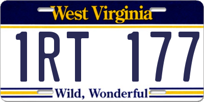 WV license plate 1RT177