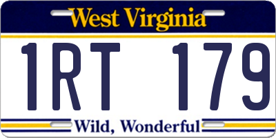 WV license plate 1RT179