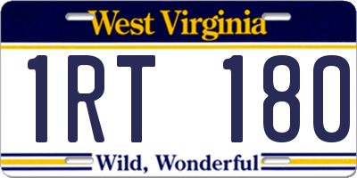 WV license plate 1RT180