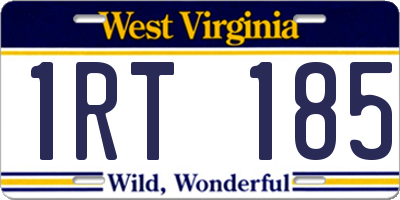 WV license plate 1RT185