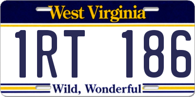 WV license plate 1RT186