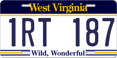 WV license plate 1RT187