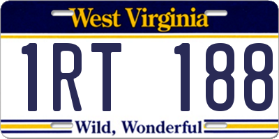 WV license plate 1RT188