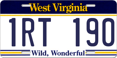 WV license plate 1RT190