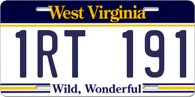 WV license plate 1RT191