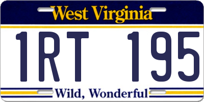 WV license plate 1RT195