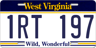 WV license plate 1RT197