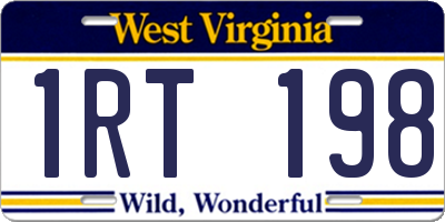 WV license plate 1RT198