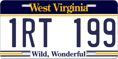 WV license plate 1RT199