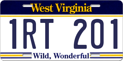 WV license plate 1RT201