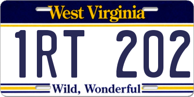 WV license plate 1RT202