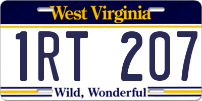 WV license plate 1RT207
