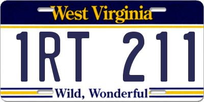 WV license plate 1RT211
