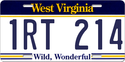 WV license plate 1RT214