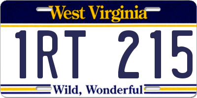 WV license plate 1RT215
