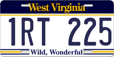 WV license plate 1RT225