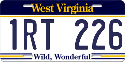 WV license plate 1RT226
