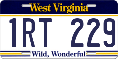 WV license plate 1RT229