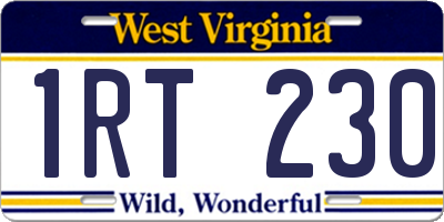 WV license plate 1RT230