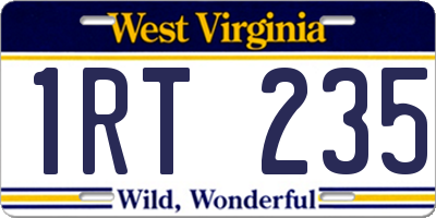 WV license plate 1RT235